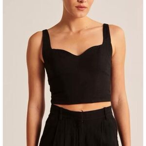 Abercrombie & Fitch NWOT black sweetheart cropped tank size large